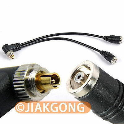 Flash Pc Sync Splitter Cord Cable 1 Pc Male To 2 Pc Female Socket W/ Screw Lock